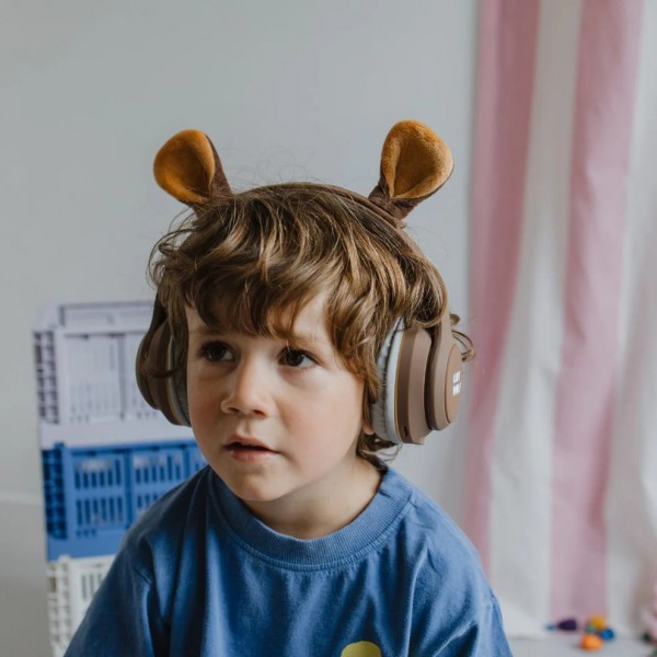 KIDYWOLF belaidės vaikiškos ausinės su keičiamomis lokio ausimis, KIDYEARS-BT-BEAR
